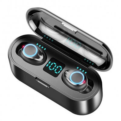 Blue tooth Speaker Charging Case Stereo Sound Headset LED Display IPX7 F9 Earbuds Custom Earphone with power bank Headphones