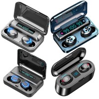 True wireless waterproof handsfree earphone bass F9 5 5.1 8 mini Audifonos tws bluetooth earbuds with charging box